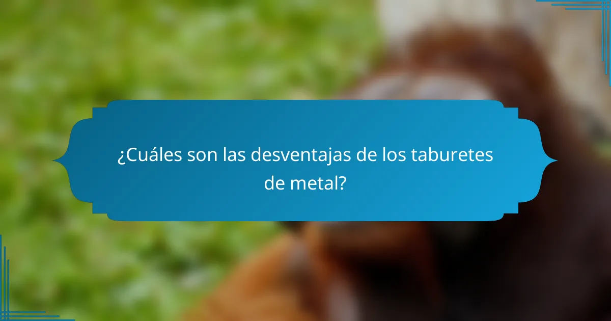 ¿Cuáles son las desventajas de los taburetes de metal?
