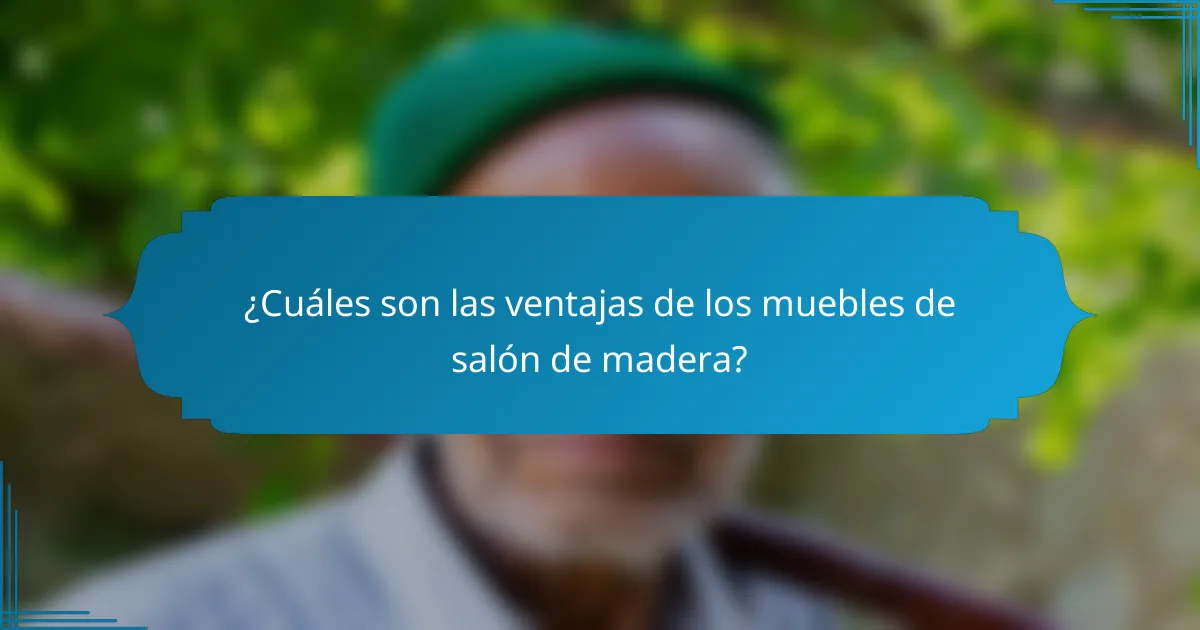 ¿Cuáles son las ventajas de los muebles de salón de madera?