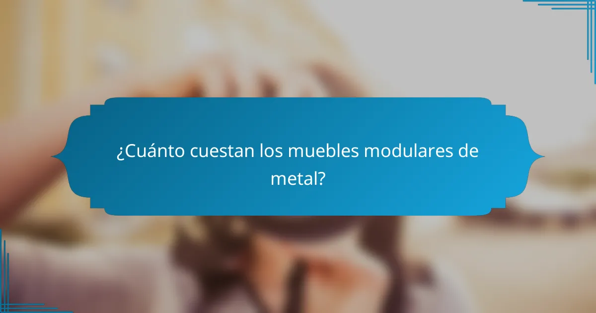 ¿Cuánto cuestan los muebles modulares de metal?