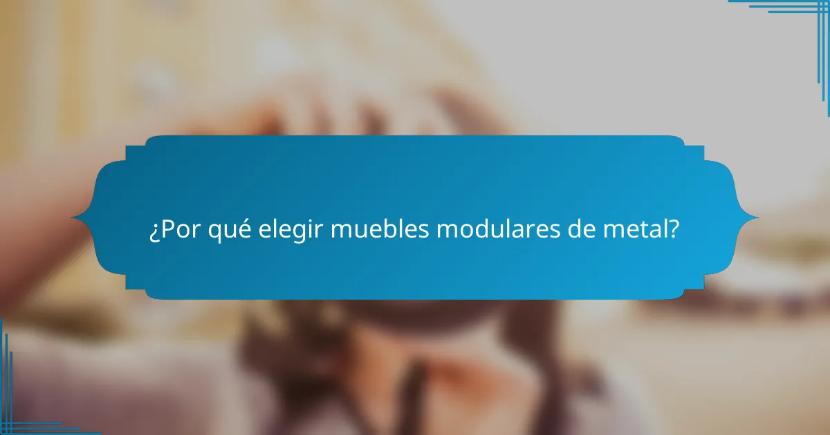 ¿Por qué elegir muebles modulares de metal?