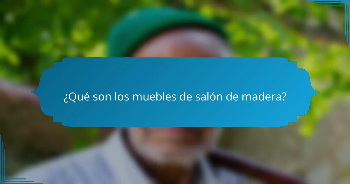 ¿Qué son los muebles de salón de madera?